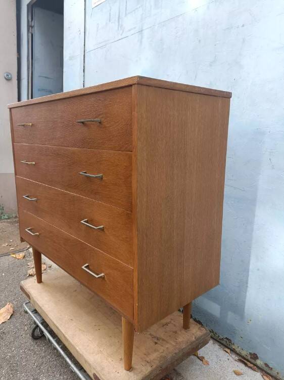 Vintage light oak chest of drawers