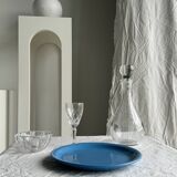 Set of 2 sky blue plates, one slotted