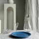 Set of 2 sky blue plates, one slotted