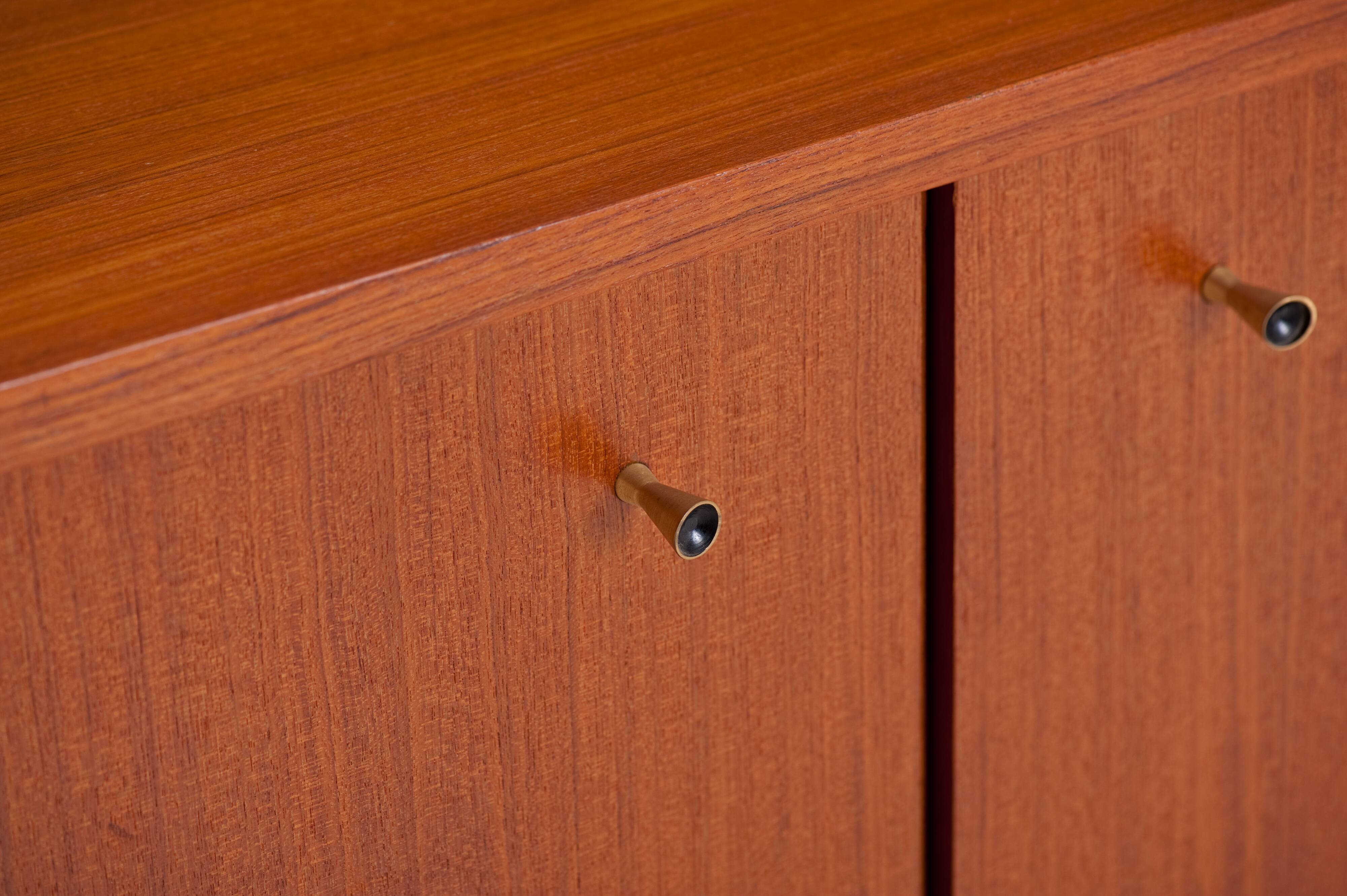 Teak sideboard with 4 drawers and 2 doors, 1960s