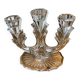 Three-light candlestick in molded crystal