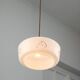 Mid-century Modern Italian Brass and White Glass Pendant Lamp, 1960s