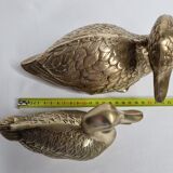 Set of two brass ducks, 22 cm