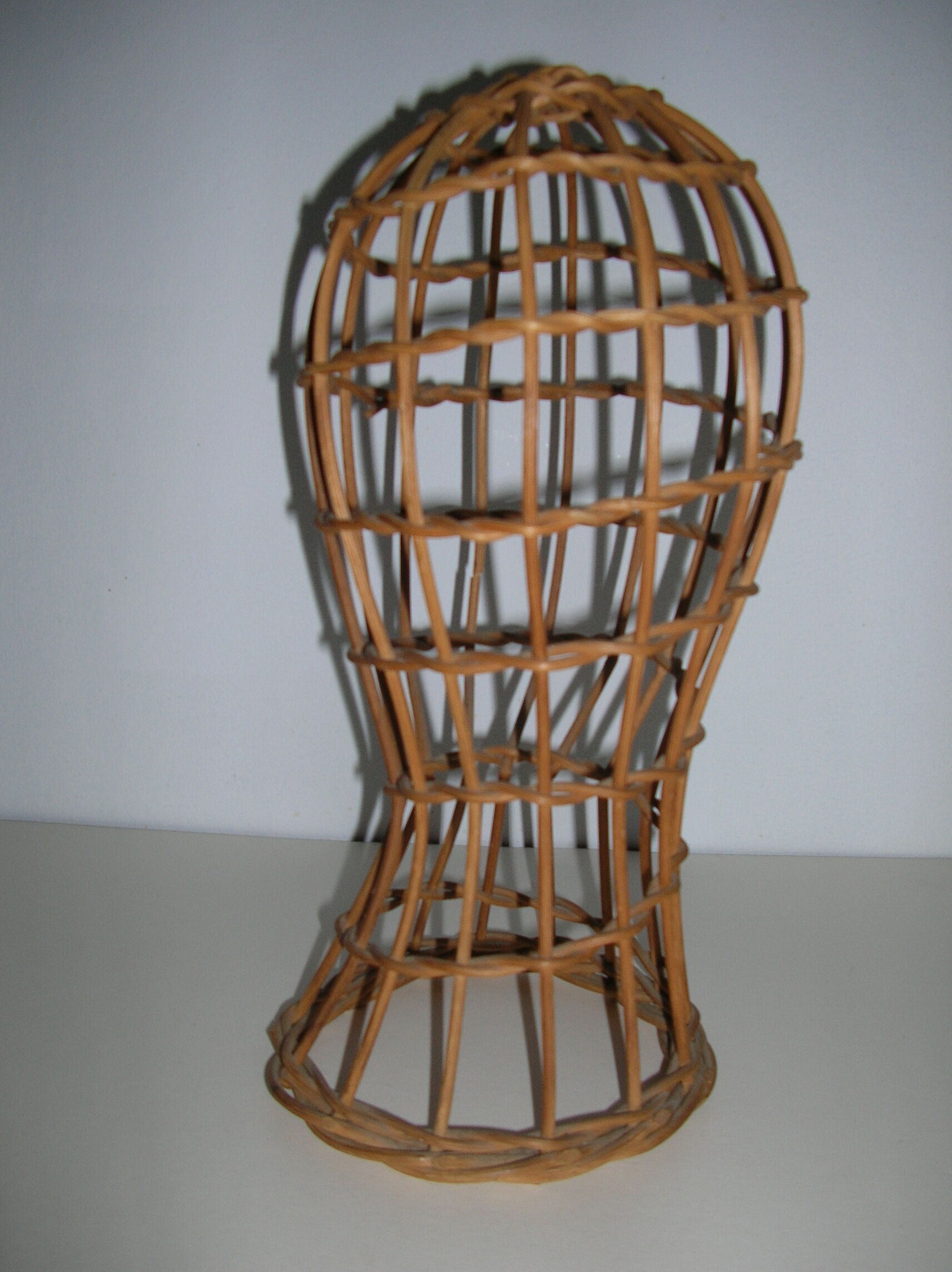 Mannequin head in rattan