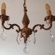 Brass chandelier 3 branches with grapevines, Louis XV style