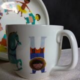 Children's dishes or birth gift Plate and bowl Utan gränser gustavsberg vintage design scan