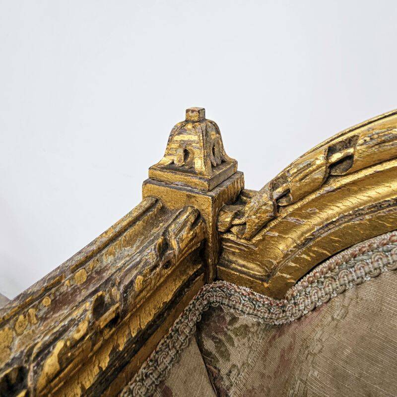 Pair of Louis 16 gilded wing chairs