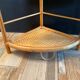 Vintage rattan and wicker corner shelf 70s