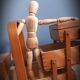 Wooden sewing basket