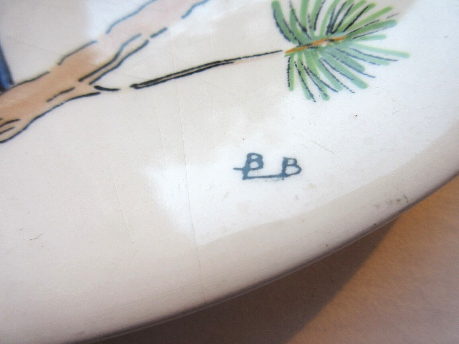 Game model plate signed gien, les oiseaux de chasse, les palombes