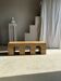 Solid monoxyl wood bench with carved 3-arch base - Natural wood color