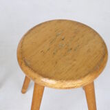 Vintage children's beech wood stools. 1950s. set of 2