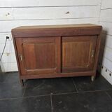 Antique oak sideboard with sliding doors