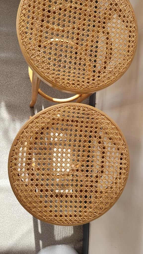 3 wooden bar stool and cannage