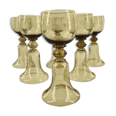 Suite of 6 bohemian crystal wine glasses