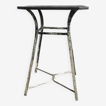 Riveted metal pedestal table - mid-20th century industrial design