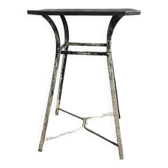 Riveted metal pedestal table - mid-20th century industrial design