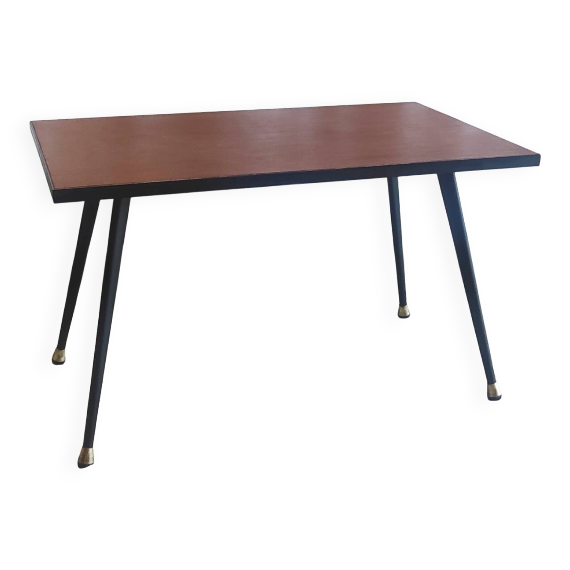 Table basse moderniste en métal et bois - mid. XXeme