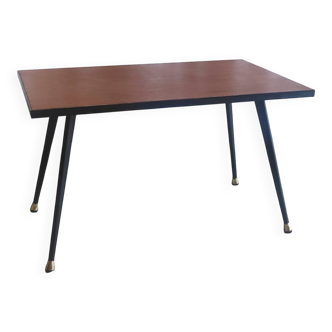 Modernist coffee table in metal and wood - mid 20th century