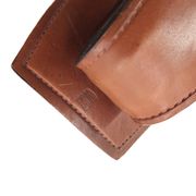 Portemanteau patère en cuir surpiqué marron  années 60