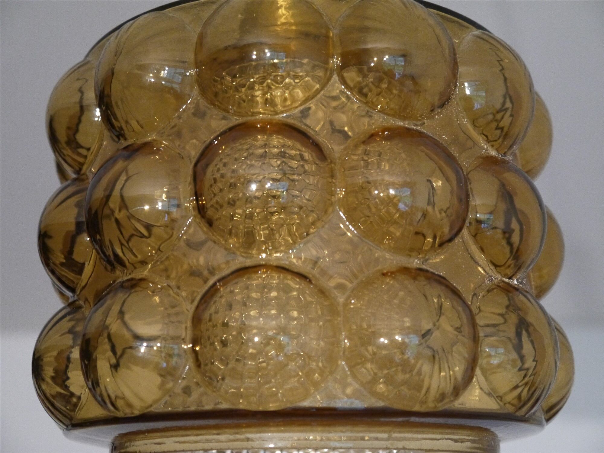 Vintage hanging lamp in 1960 shaded glass