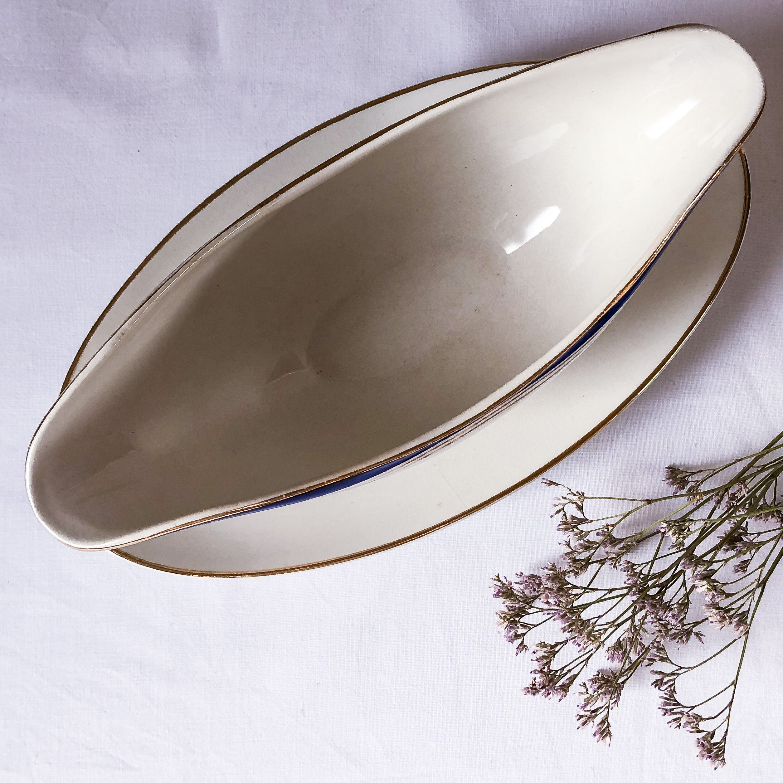 Luneville earthenware saucière