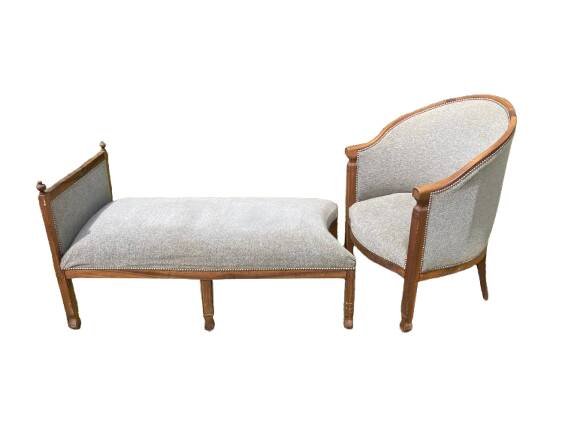 classic lounge with chaise longue - 3 pieces
