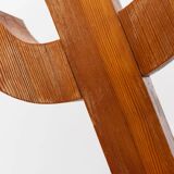 Bois Wood Candle Holder, Solid Wood, Made in Italy, Mid-Century 1950s Three-Arm Silhouette