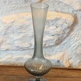 Vintage soliflore twisted glass grey vase
