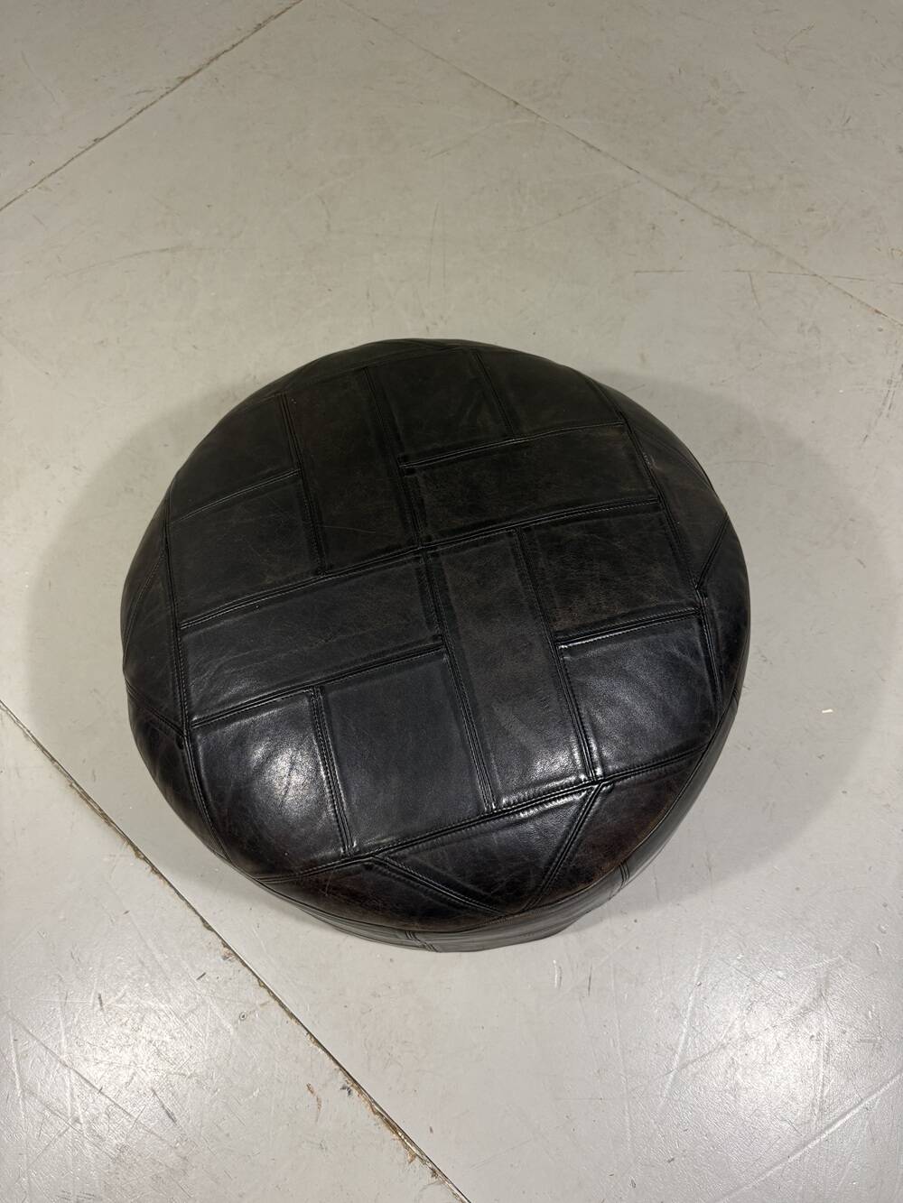 De Sede brown patchwork leather pouf 1970’s