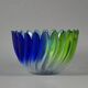 Vintage 1980s Walther Glas 'Solaris' Art Glass Swirl Bowl.