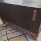 Vintage two-body display cabinet in oak from the 1950s.