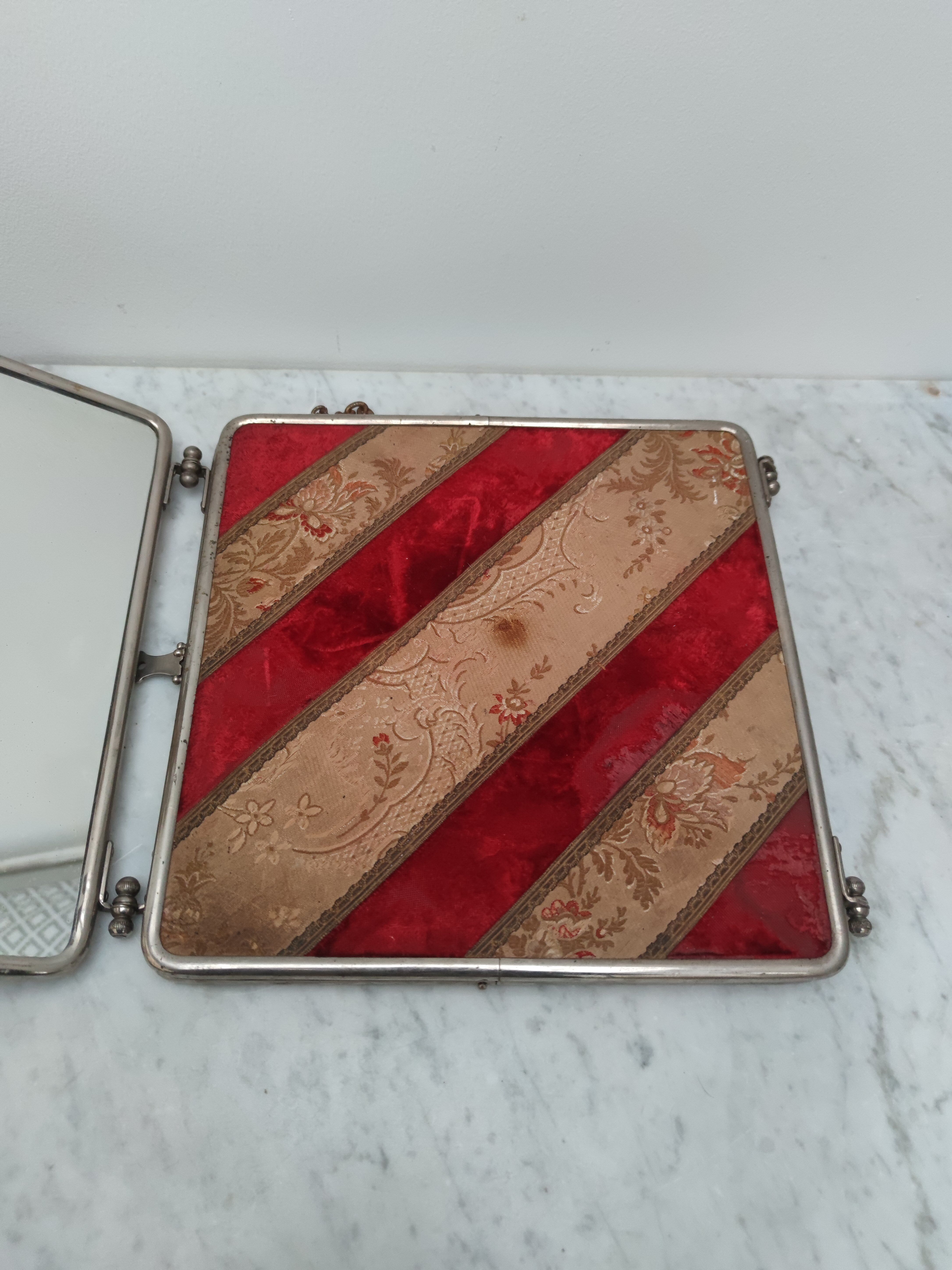 Square barber triptych mirror