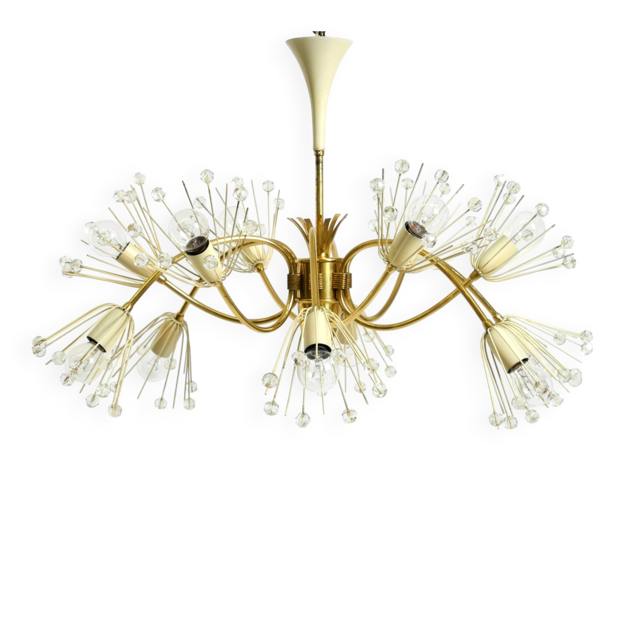 Beautiful brass chandelier by Emil Stejnar for Rupert Nikoll