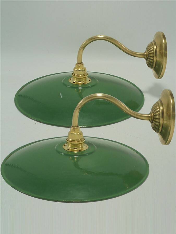 Pair of enamelled sheet metal sconces