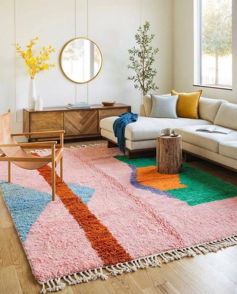Handmade traditional Beni Ourain Berber rug 150/250 cm