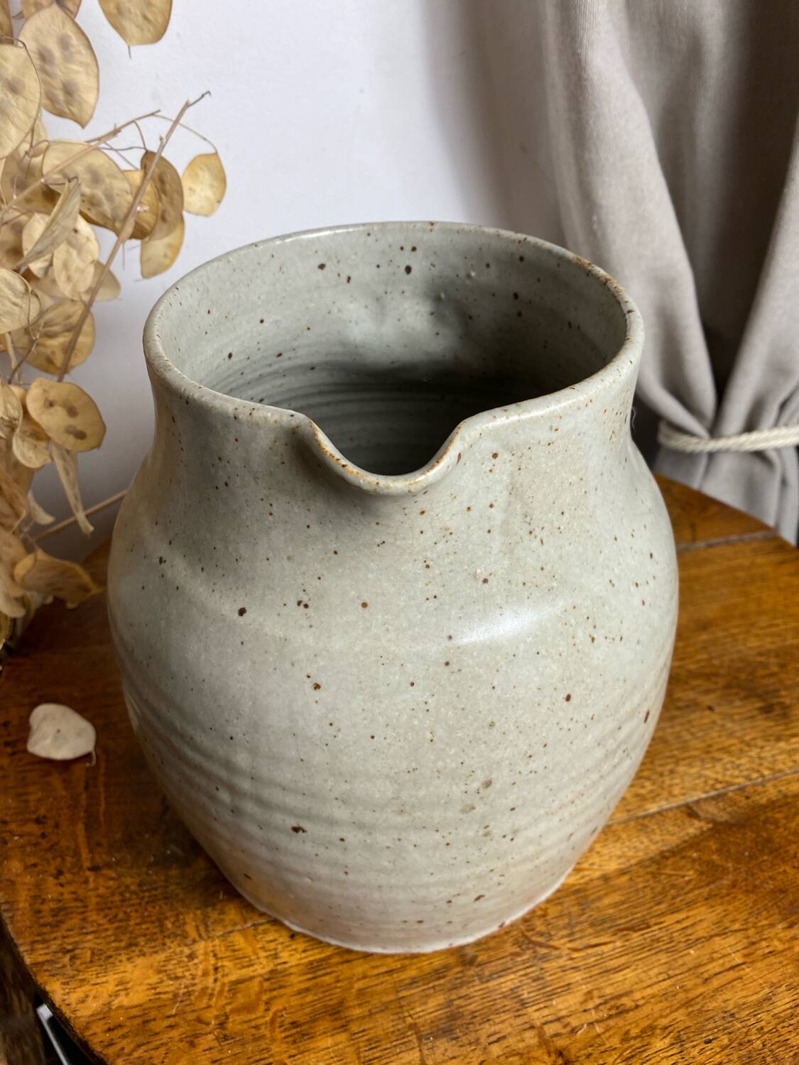 Large pyrite stoneware pitcher