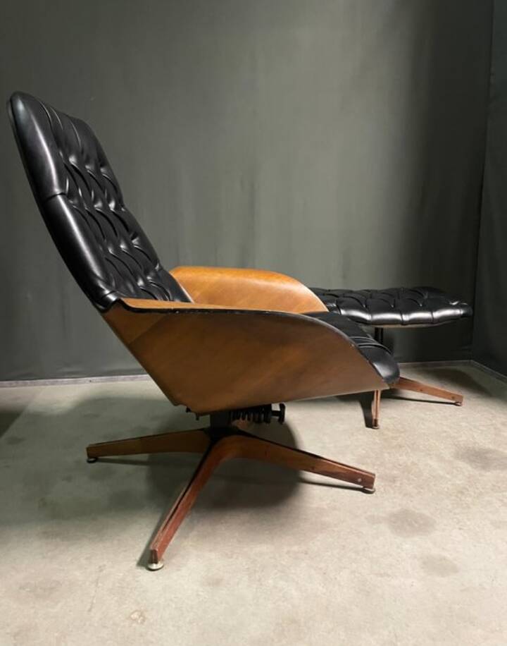 Iconic "Mr. Chair" Armchair & Ottoman – George Mulhauser for Plycra