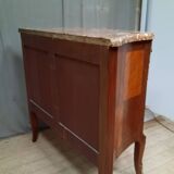 Transitional marquetry chest of drawers