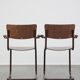 Set of 2 Thonet model S43 dining/side chairs with armrests