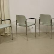 Set de 3 de chaises tubulaires en acier chromé, datant de 1970.Ref Amanda