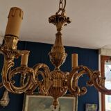 Lustre en bronze laitonné  vintage