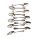 10 silver metal spoons