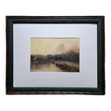 Impressionist watercolour 19th century - Romantic marine - English school + 4 new CDs