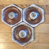 Set of 3 Hustadt Leuchten hexagon ceramic wall lights