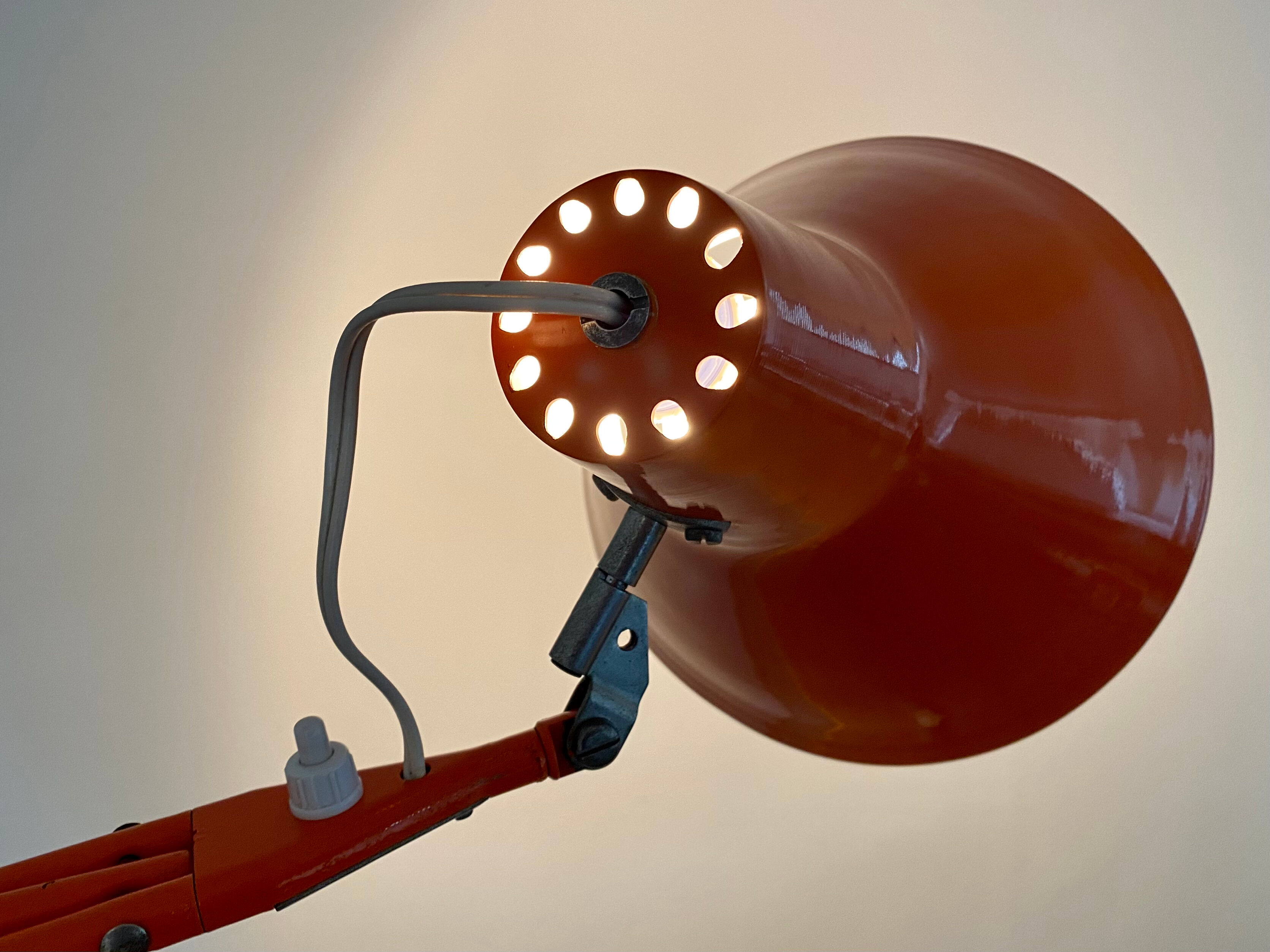 Office lamp architect aluminor France vintage 70s orange