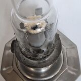 Old crystal and pewter oil lamp.