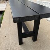 Banc en bois patiné noire