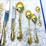 Prestige case for Odiot cutlery, solid silver and gold