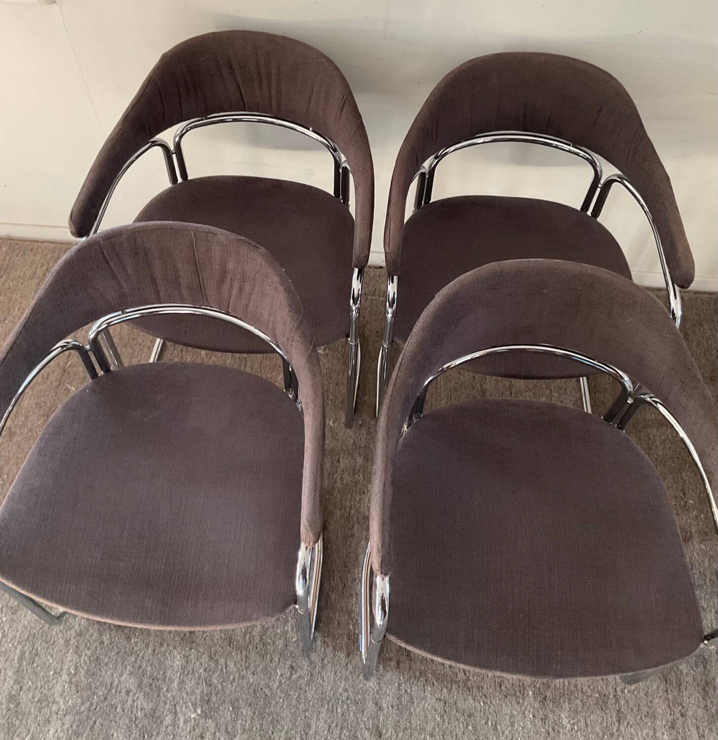 Series of 4 Italian armchairs by Otto Gerdau 1970s